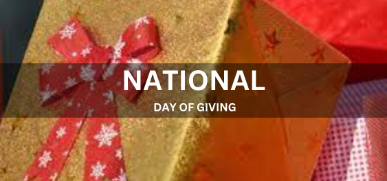 NATIONAL DAY OF GIVING  [देने का राष्ट्रीय दिवस]